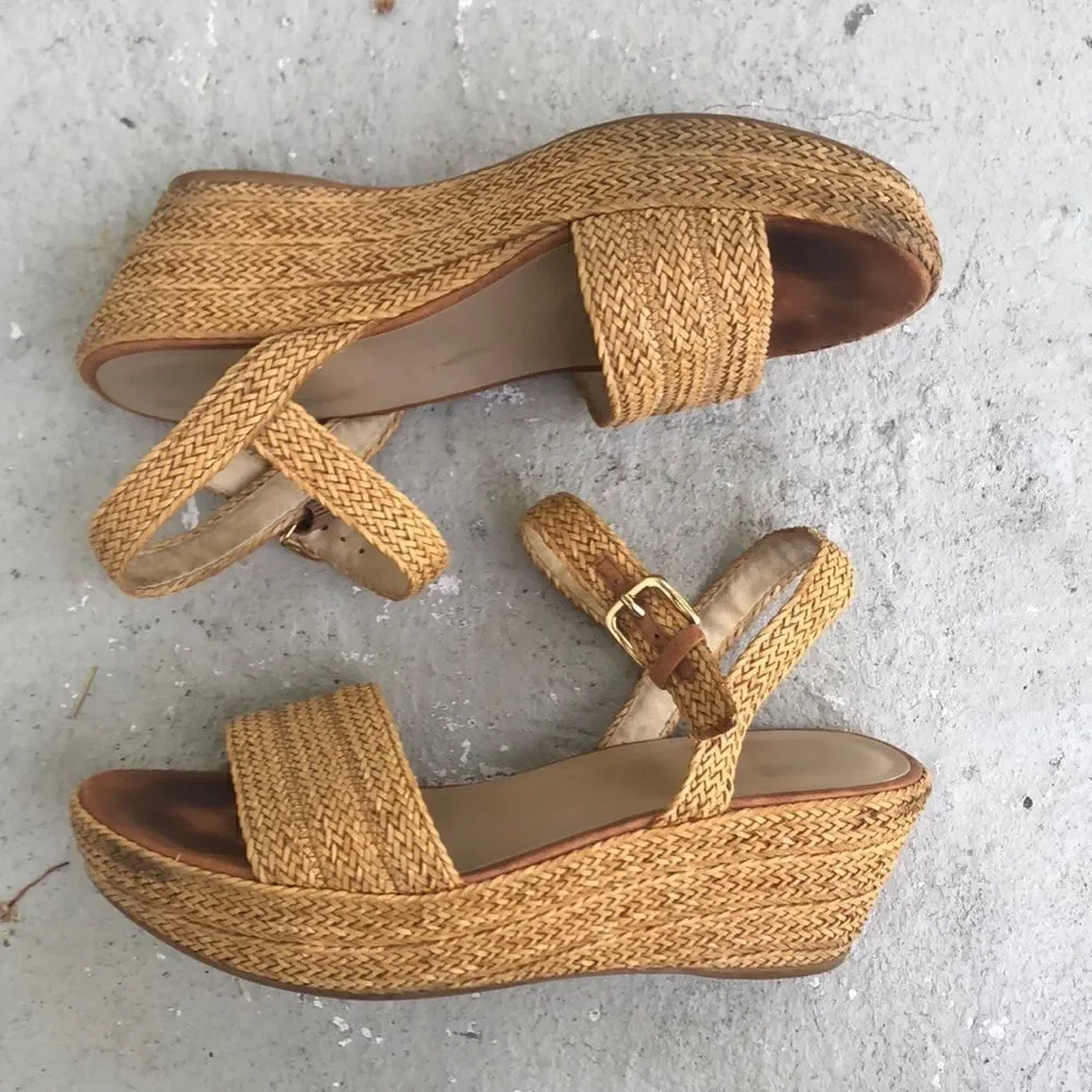 Stuart Weitzman woven platforms